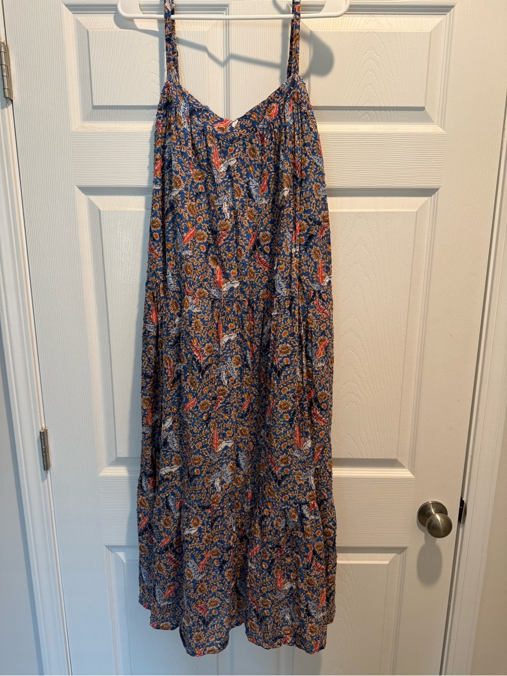 Knox Rose Blue Floral Tiered Maxi Dress